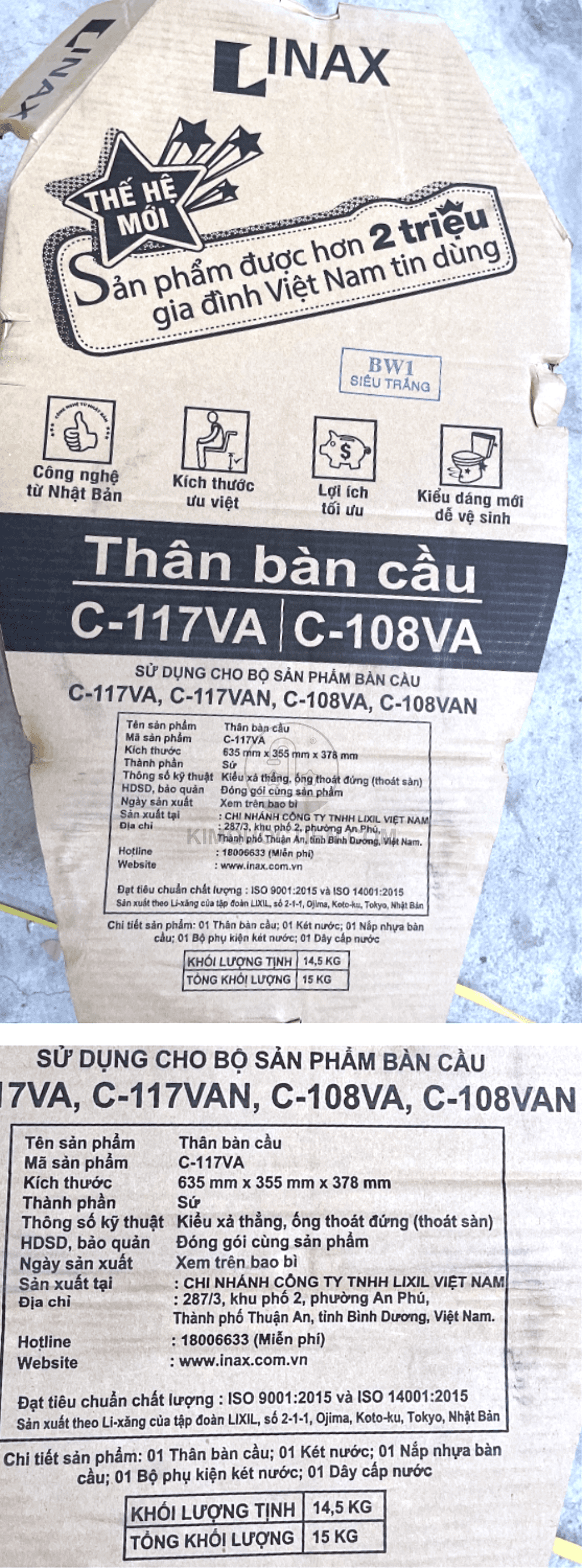 bệt inax 108