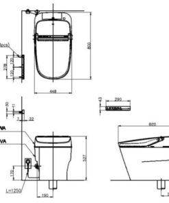 Bảng vẽ Bồn cầu điện tử TOTO CW993VA#NW1/TCF993WA#NW1/T53P100VR NEOREST XH II
