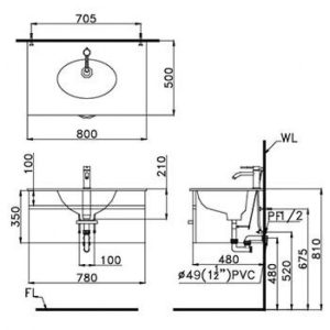 Lavabo CAESAR LF5026 Đặt Bàn
