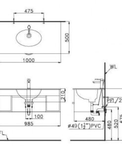 Lavabo CAESAR LF5028 Đặt Bàn