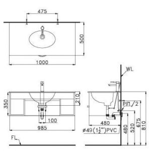 Lavabo CAESAR LF5028 Đặt Bàn