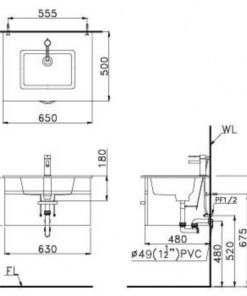 Lavabo CAESAR LF5030 Đặt Bàn