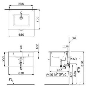 Lavabo CAESAR LF5030 Đặt Bàn
