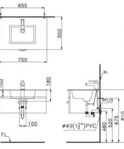 Lavabo CAESAR LF5032 Đặt Bàn