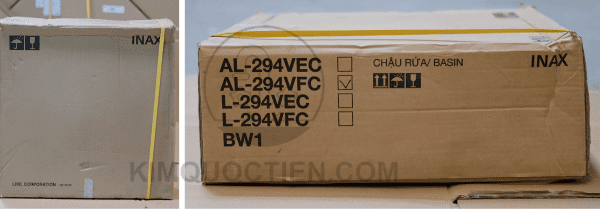 Thông tin chậu rửa lavabo INAX AL-294V trên hộp