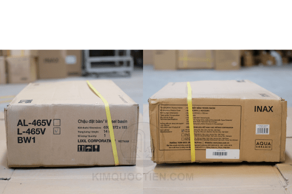 Thông Tin Trên Hộp Của Chậu Rửa Lavabo INAX L-465V Đặt Bàn