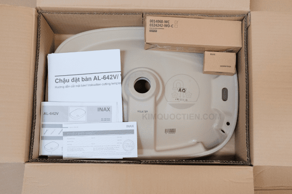 Chậu Rửa Lavabo INAX AL-642V Đặt Bàn Sau Khi Khui Hộp