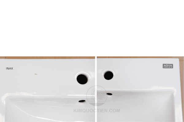 Logo INAX và chứng nhận Aqua Ceramic trên sản phẩm