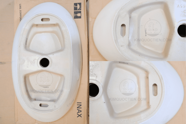 Mặt Dưới Chậu Rửa Lavabo INAX L-465V Đặt Bàn Được Chụp Nhiều Góc Độ