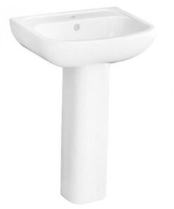 Chậu Rửa Lavabo COTTO C0141/C4141 Treo Tường Kèm Chân Dài