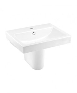 Chậu Rửa Lavabo COTTO C0156/C420 Treo Tường Kèm Chân Ngắn