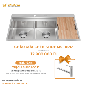 Chậu Rửa Chén MALLOCA SLIDE MS 1162R INOX 304