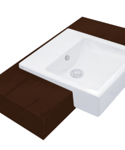 Chậu Rửa Lavabo COTTO C02717 Parvis Bán Âm Bàn Kháng Khuẩn