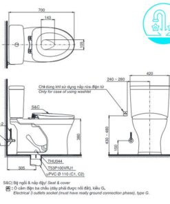 bảng vẽ Bồn cầu thông minh ToTo CS735DW11