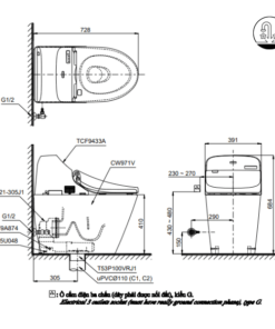 bảng vẽ bồn cầu washlet 1
