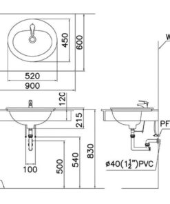 Lavabo CAESAR L5018 Dương Vành