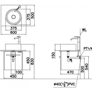 Lavabo CAESAR LF5232 Đặt Bàn