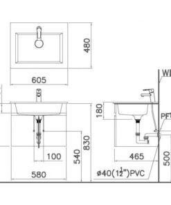 Lavabo CAESAR LF5017 Dương Bàn