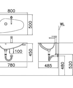 Lavabo CAESAR LF5036 Đặt Bàn