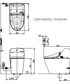 bảng vẽ bồn cầu washlet 2