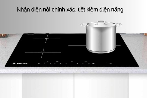 Bếp từ Malloca MH 5903 IN trang bị công nghệ nhận diện nồi chính xác 