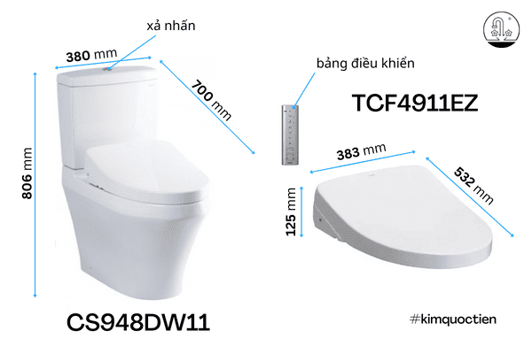bồn cầu điện tử TOTO CS948DW11