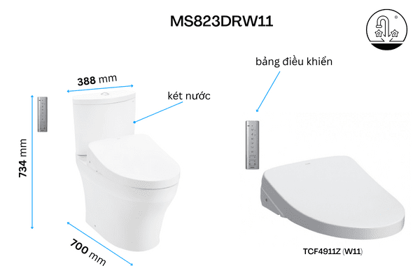 Bồn cầu TOTO CS838DW11