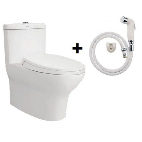 Bồn Cầu VIGLACERA V37S 1 Khối Nắp Êm Tặng Xịt