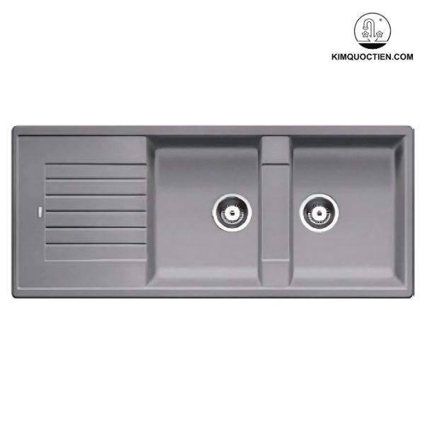 Chậu rửa Hafele Blancozia 8S thiết kế hiện đại với hai hố rửa lớn, bàn chờ rộng rãi và chất liệu đá Silgranite PuraDur II sang trọng, tiện dụng.