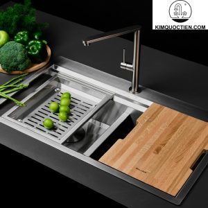 Thiết kế hai hố rộng rãi của chậu rửa chén Inox Malloca Slide MS 862, lý tưởng cho gia đình đông người