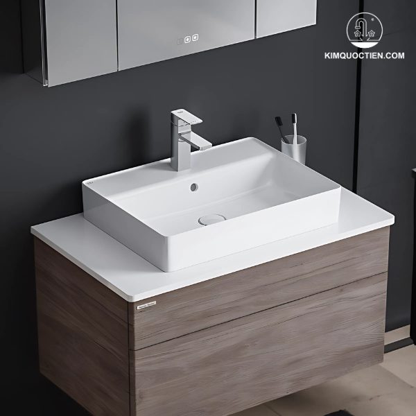 Chậu rửa lavabo AMERICAN WP-F420 đặt bàn, thiết kế thanh lịch, lấy cảm hứng từ thiên nhiên, không kèm chân treo và nút nhấn xả, giá cạnh tranh.