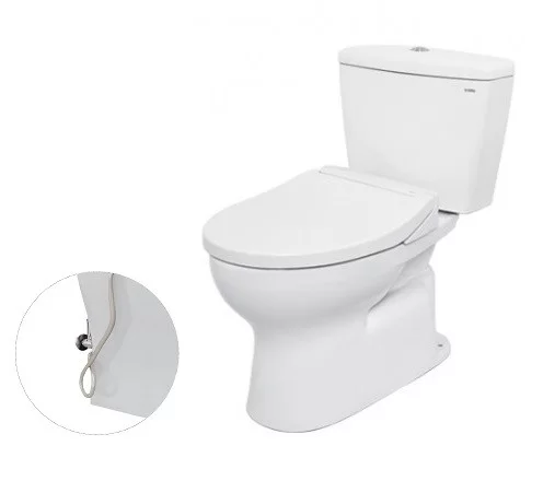 Bồn Cầu TOTO CS300DRE2#W 2 Khối Nắp Rửa Cơ TCW07S