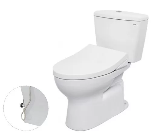 Bồn Cầu TOTO CS300DRE4#W 2 Khối Nắp Rửa Cơ TCW1211A