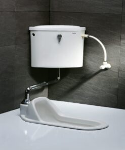 Bồn Cầu Xổm CAESAR CT1250 Kèm Thùng Nước Treo Tường