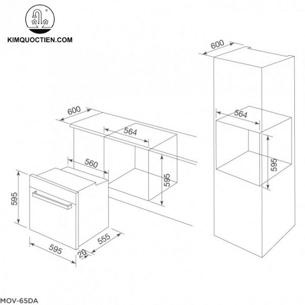 Lò Nướng Điện MALLOCA MOV-65DA Âm Tủ (Kính Trắng) thiết kế tinh tế