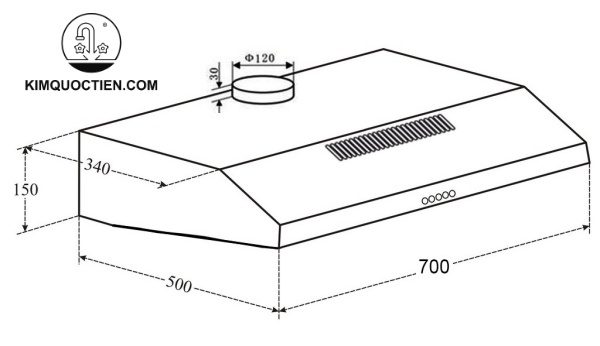 máy hút mùi âm tủ Eurosun EH-70CF19B 