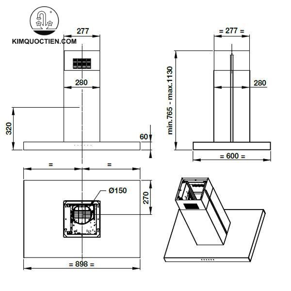 Máy Hút Mùi Đảo HAFELE HH-IS90B 539.81.715