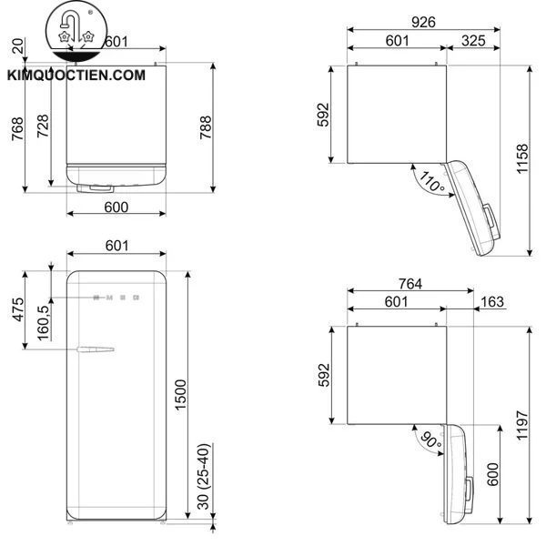 tủ lạnh Smeg FAB28RCR5