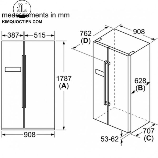 tủ lạnh Bosch KAN93VIFPG Serie 4