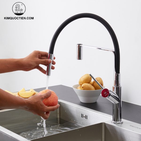 Vòi Chậu Rửa Chén MALLOCA K081C Nóng Lạnh Ống Silicone Chịu Nhiệt