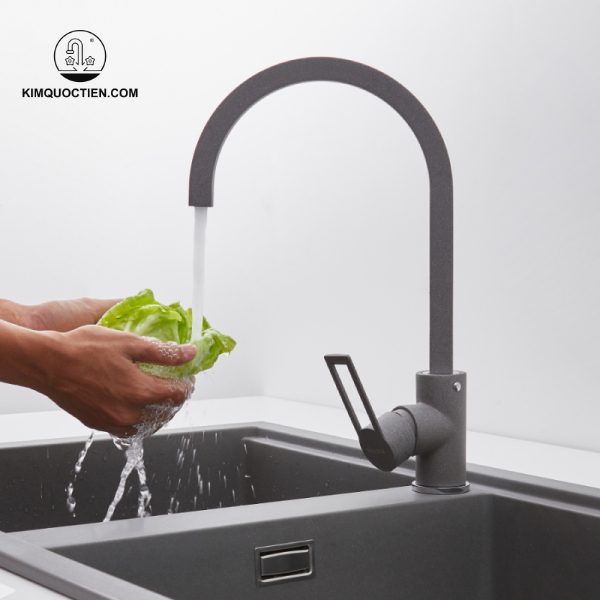 Vòi Chậu Rửa Chén MALLOCA MF-073 Nóng Lạnh Màu Xám