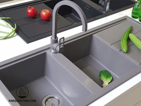 Vòi Chậu Rửa Chén MALLOCA MF-073 Nóng Lạnh Màu Xám