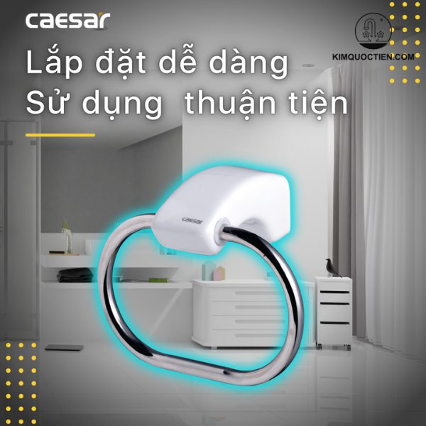 Vòng treo khăn Caesar Q948 thiết kế tiết kiệm không gian, công nghệ Đài Loan, chất lượng cao và dễ lắp đặt.