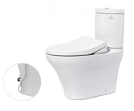 Bồn Cầu TOTO CS818DE4#XW 2 Khối Nắp Rửa Cơ TCW1211A