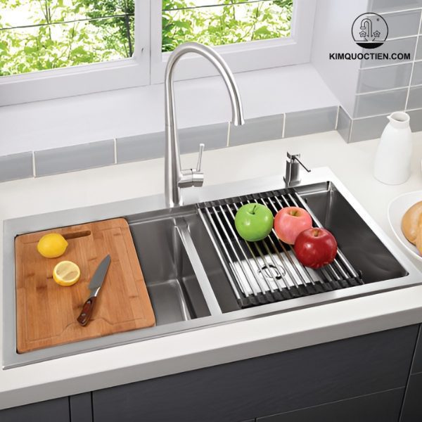 Chậu rửa chén BELLO BL-C480R 2 hộc còn mang đến sự an tâm trong quá trình sử dụng vì được làm từ chất liệu inox 304 cao cấp