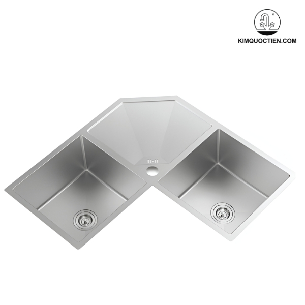 Chậu rửa chén Bello BL-C990 2 hộc góc thiết kế tiện lợi, giúp tối ưu không gian bếp của gia đình bạn