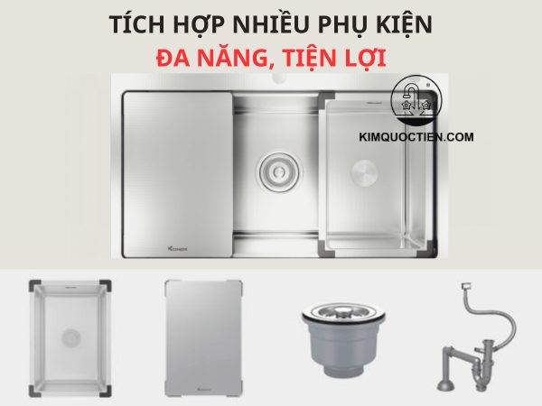 Chậu Rửa Chén KONOX KN8151TS Dekor Chống Xước Inox 1 Hộc chống xước và mài mòn cực tốt