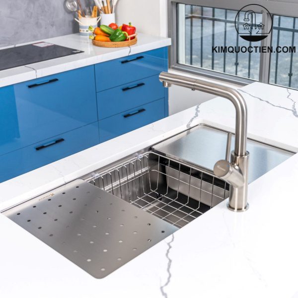 Sản phẩm bồn rửa chén 1 hộc có thể lắp âm, lắp nổi và bán âm
