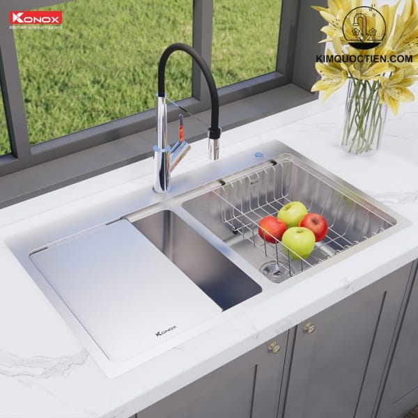 Bồn rửa chén có thể lắp nhiều kiểu từ dương, bán âm và âm, đáp ứng nhu cầu sử dụng đa dạng của khách hàng