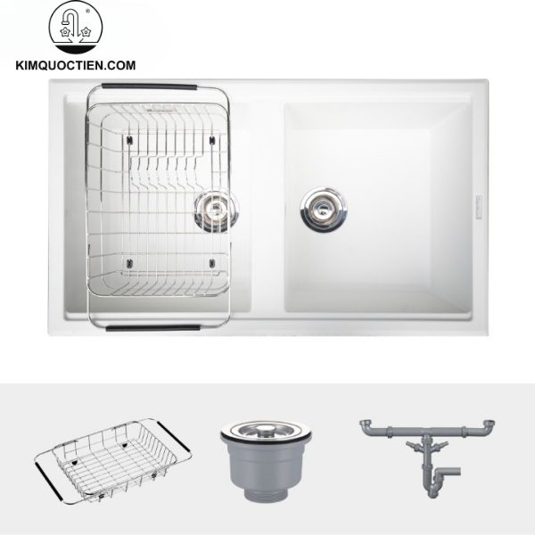 Thiết kế ống gấp chữ U cùng nút xả đáy giúp ngăn mùi và dễ dàng vệ sinh, lắp đặt